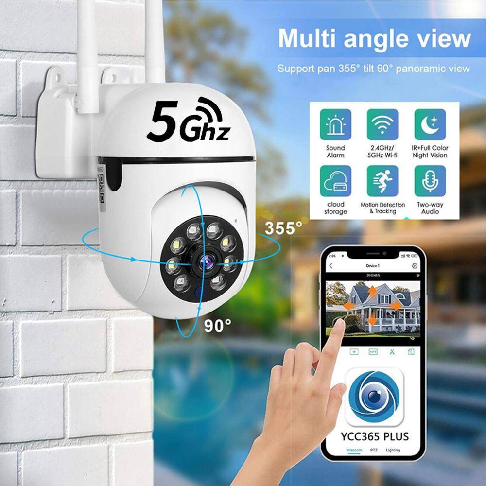 5G&2.4G Dual Band Trådlöst säkerhetskamerasystem Utomhushem 5G Wifi Night Vision Cam 1080P HD