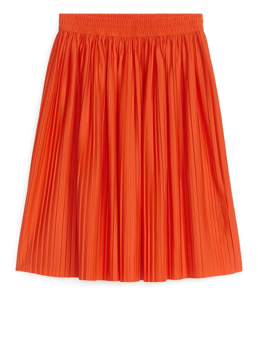 ARKET Pleated Midi Skirt -Orange, 110/116