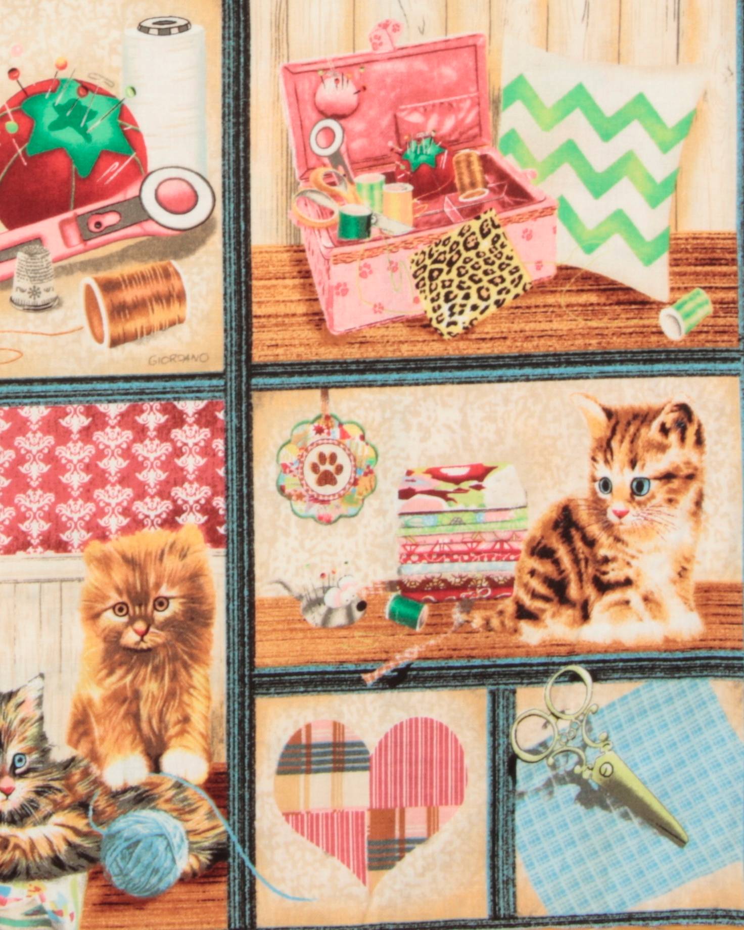Katte og syartikler - Patchwork rapport - 100% Bomuld