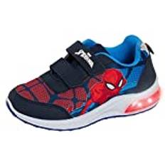 Marvel Spiderman lysande sneakers, barn, blinkande lampor, löpning, sport, skateboardskor, marinblå, 29 EU