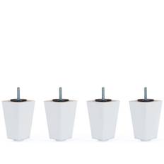 Tor fykantiga konade sängben - vitlack, 12 cm - Vit