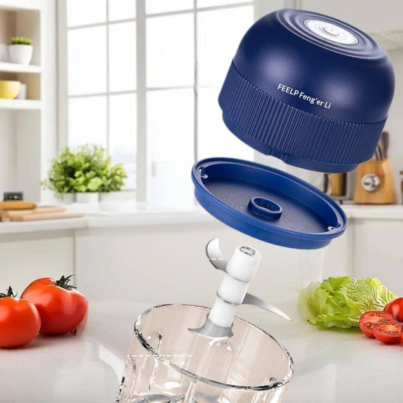 260 ml elektrisk minilökhackare USB köttkvarn ingefära grönsakskross med säkerhetsbrytare bärbar liten matberedare blå