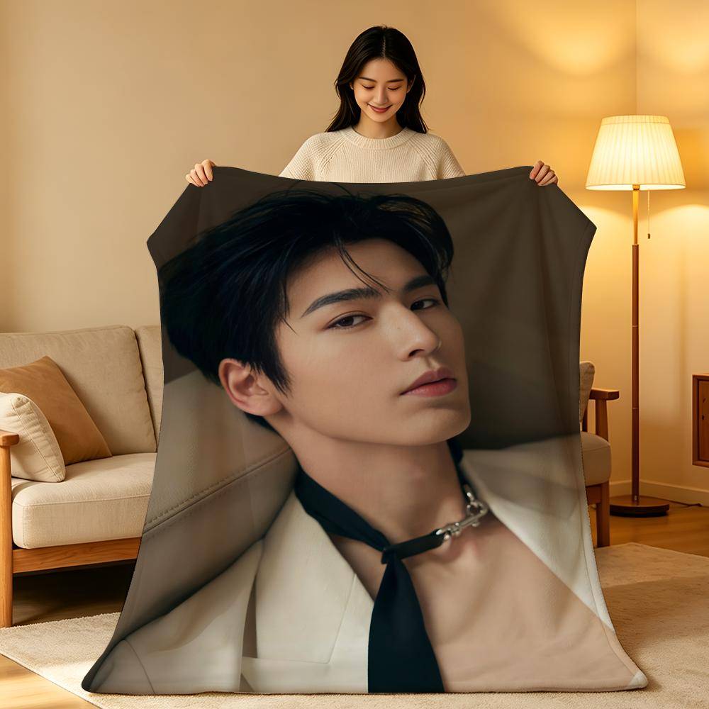 Celebrity star z-zhanglinghe Throw hot High-Density Short Plush Blanket Soft Skin-Friendly for Sofa Nap Air-Conditioned Room