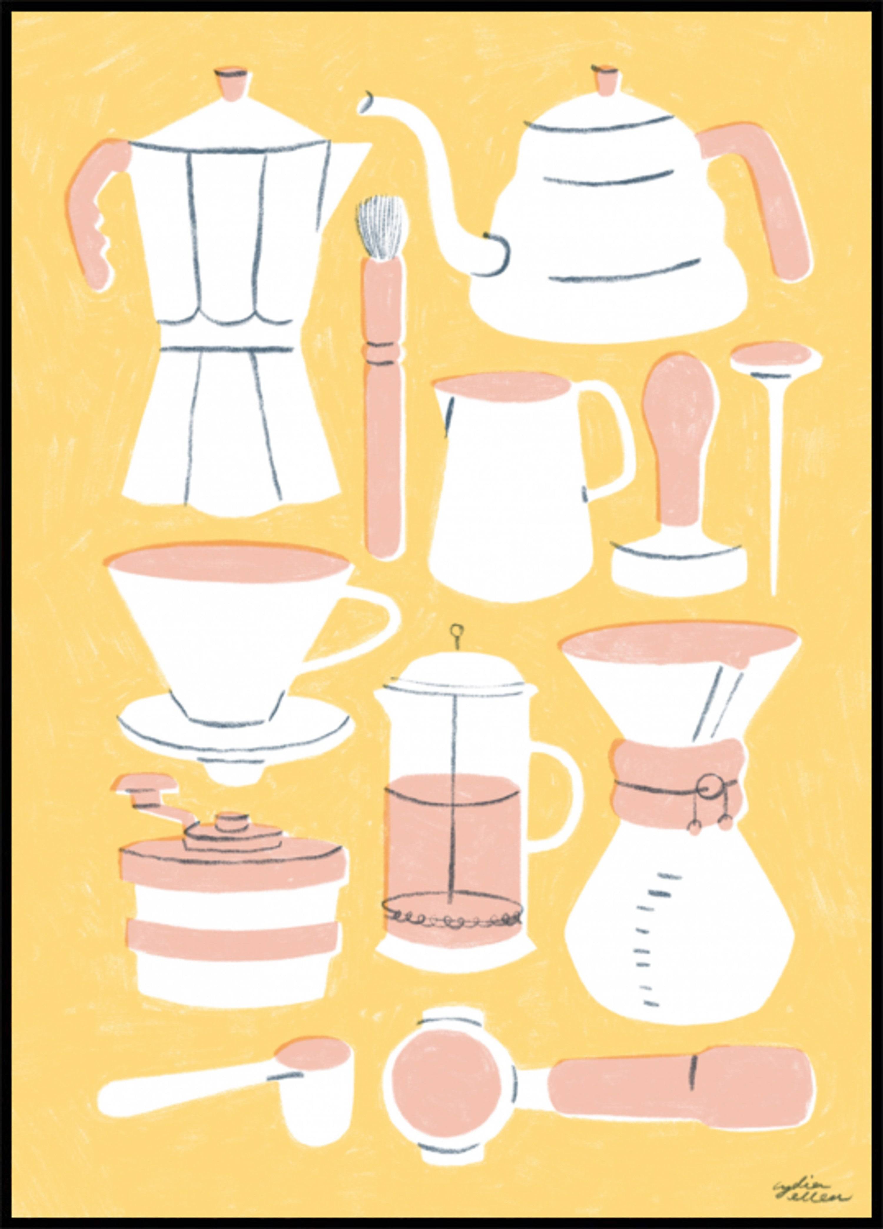 Coffee Brewing Essentials (100x140) - Plakater > Køkkenplakater, Illustrationsplakater, BD