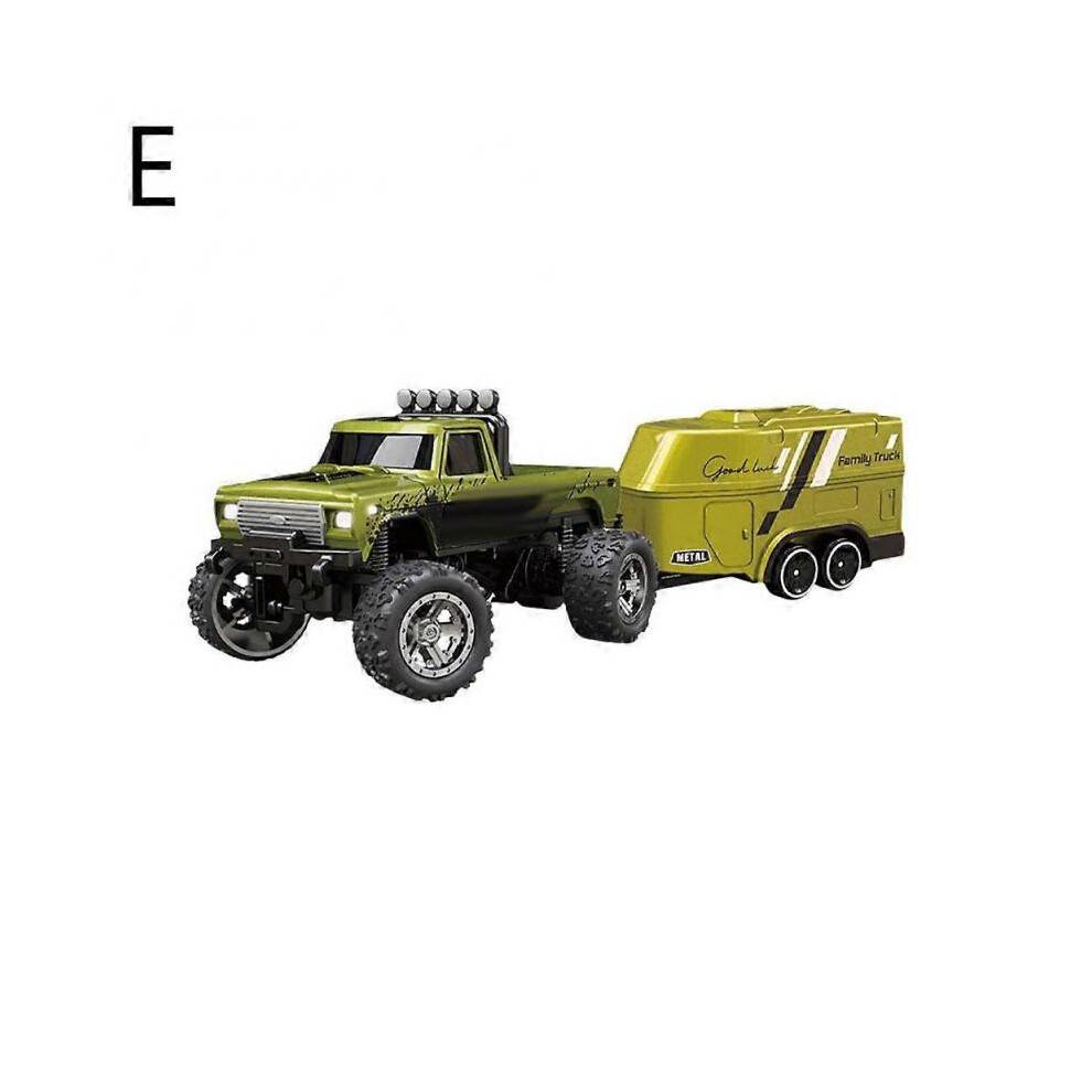 (Green) Mini RC-Car LED Lights Off-road Car Mini Remote Control + Trailer Single Box