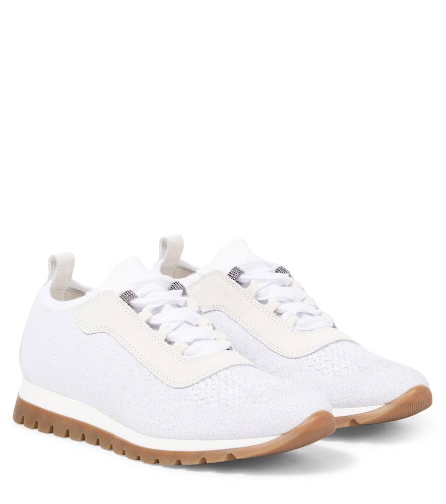 Brunello Cucinelli Kids Suede-trimmed sneakers