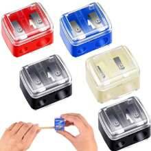 Dubbelhålspennvässare, 4 färger kan väljas för eyelinerpenna, ögonbrynspenna och kosmetikpenna, mini bärbar multifunktionell pennvässare, smink, billi - Multifärgad