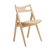 Carl Hansen - CH29P Sawbuck Chair, Klarlackad Ek, Lädergrupp A Loke - 7050 - Matstolar - Hans J. Wegner - Träfärgad - Läder/Trä