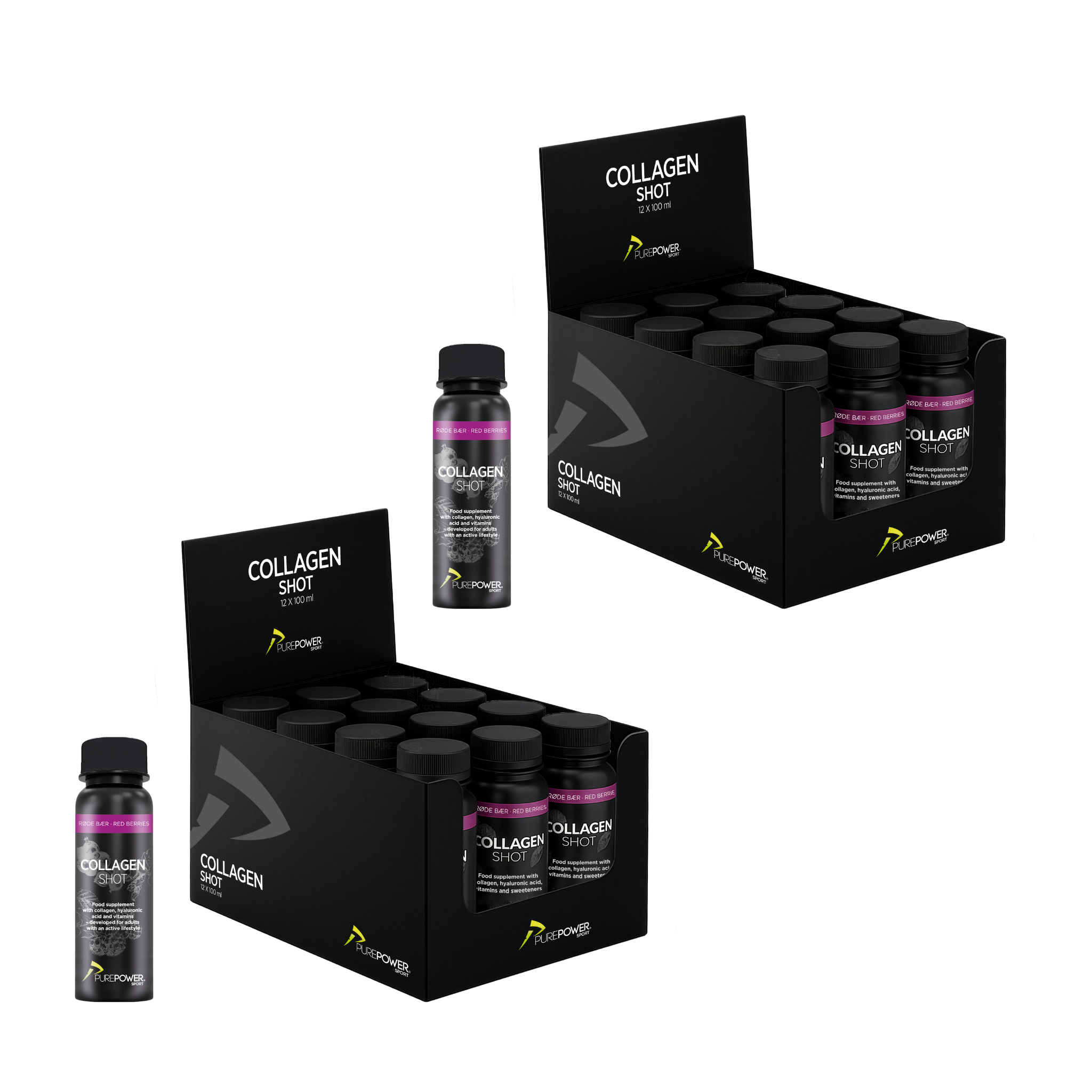 PurePower Collagen Recovery Pack - 24 shots - Kosttilskud.