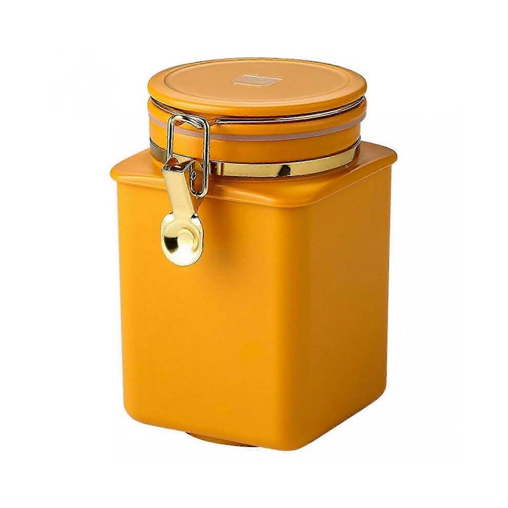 (Orange) Kitchen Food Storage Canister Large Capacity Food Container For Beans Cereals Crops-YuJia