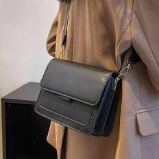 Mini Retro Colorblock Square Messenger Bag - Black - one-size
