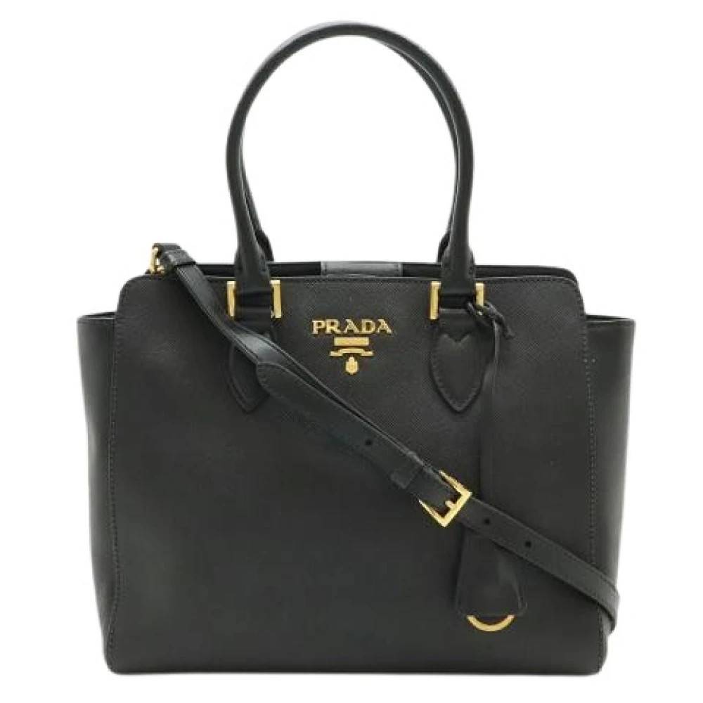 Prada Vintage Pre-owned Saffiano Skuldertaske - Vintage - Dame - Sort - ONE SIZE - Uld