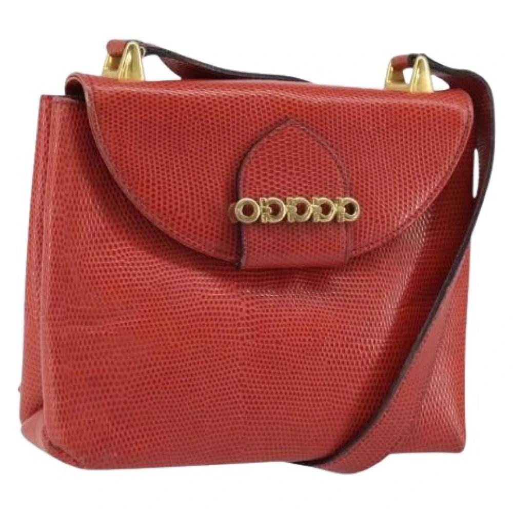 Salvatore Ferragamo Pre-owned Pre-owned Leather Skuldertaske - Vintage - Dame - Rød - ONE SIZE - Uld