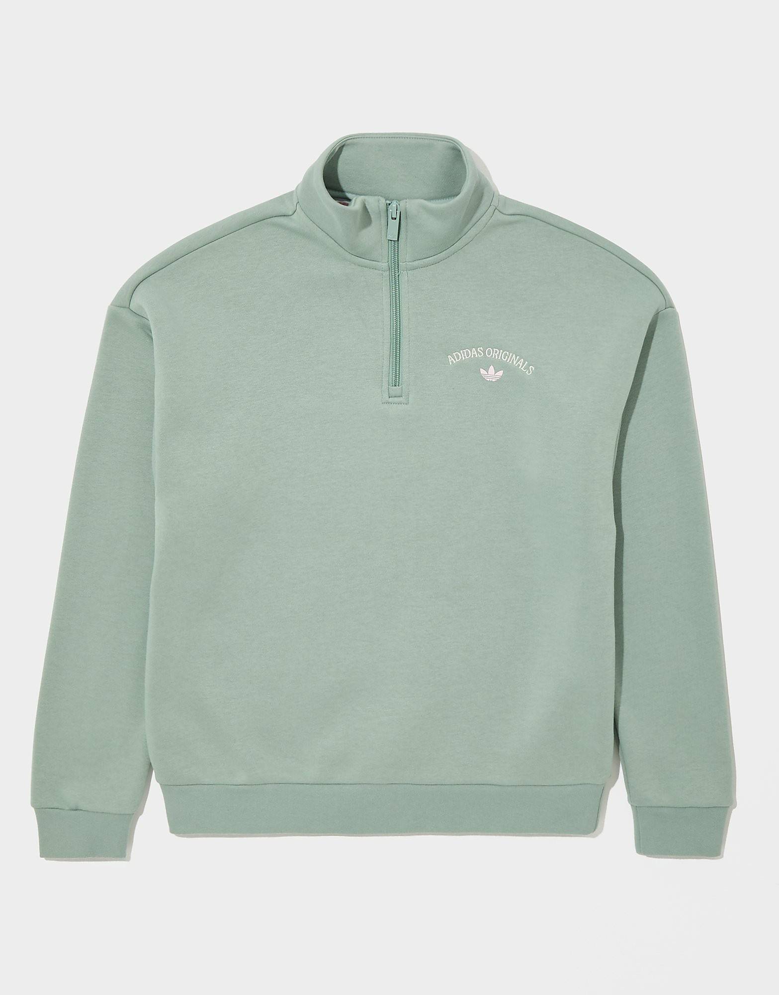 adidas Originals Girls' Varisty 1/4 Zip Sweatshirt Junior, grön - 9-10Y