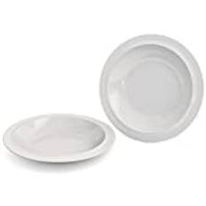 Ornamin Djup tallrik, Ø 22 cm, vit, set om 2 melamin (modell 505)/plasttallrikar, mattallrikar, sopptallrikar