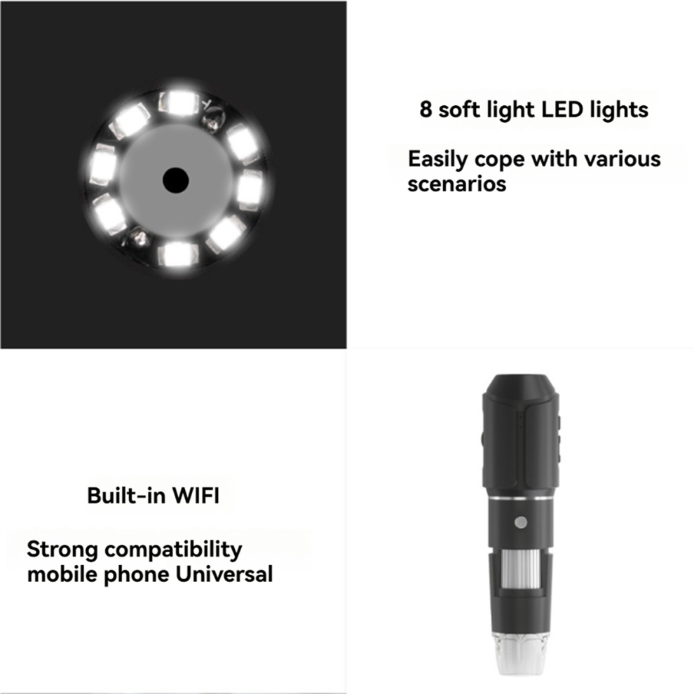 Wifi digitalt mikroskop 50X-1600X HD elektroniske mikroskoper