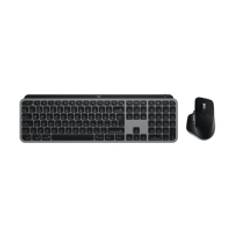 Logitech Master Series MX Keys S Combo for Mac - Sats med tangentbord och mus - full size - bakgrundsbelyst - trådlös - Bluetooth LE - QWERTY - USA, internationellt - rymdgrå