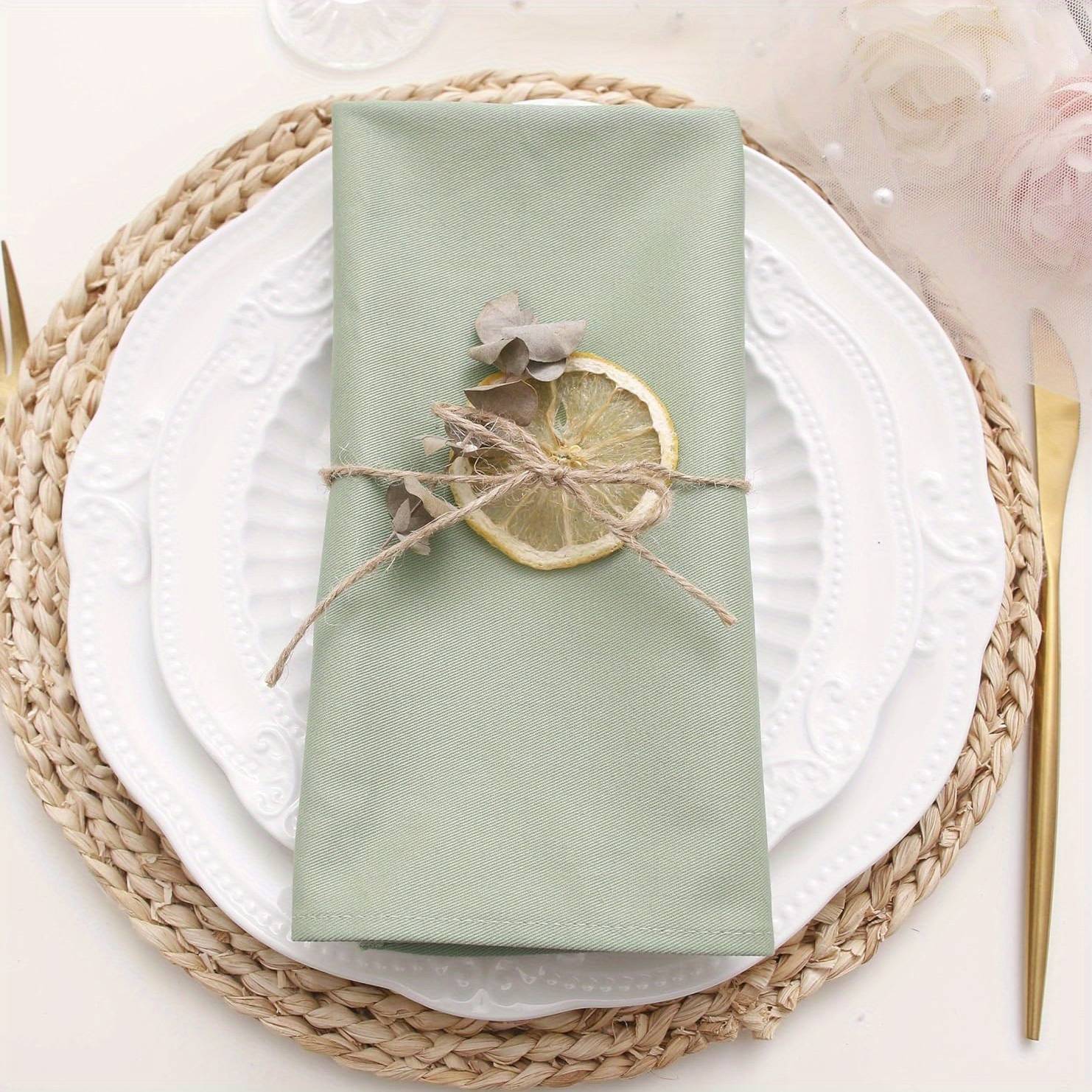 Of 12 Fabric Napkins For Dinner, Weddings, Christmas, Thanksgiving, And , Measuring 43x43 Cm (17x17 Inches), Reusable Towels