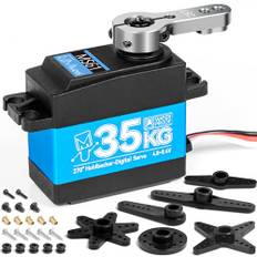 Miuzei Servo 35kg 270° RC Digital Servomotor Wasserdicht Metallgetriebe Motor Modellbau für Auto Car 1/10 1/8 1:12 Robot Arm Flugzeug 8,4V High Speed Torque Micro Lenkservo mit Kabel 25T Horn Servoarm