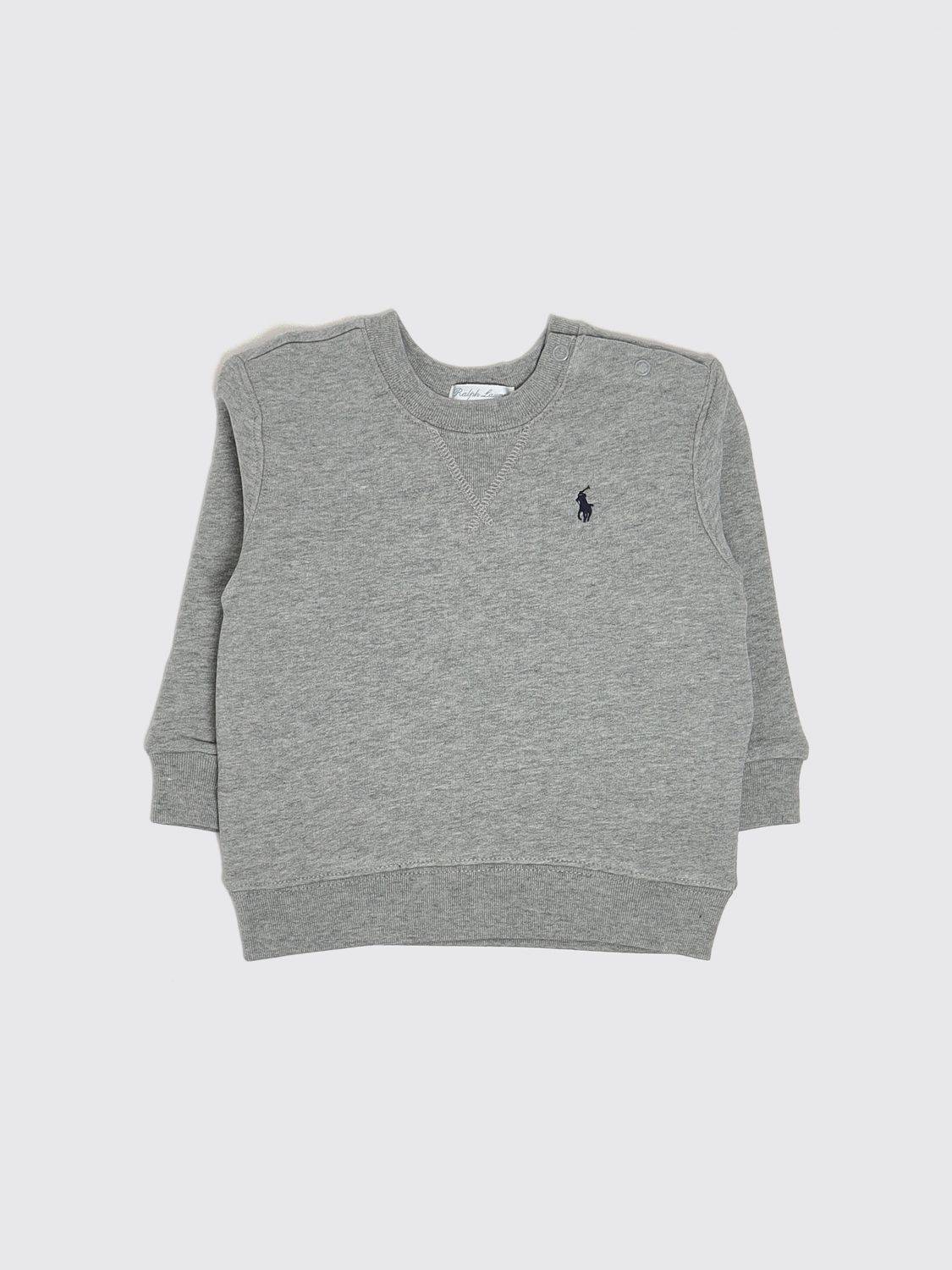 POLO RALPH LAUREN Jungen-Sweatshirt aus Baumwolle mit Rundhalsausschnitt, Pony-Logo und Schulterknöpfen - 24M
