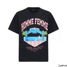 Homme + Femme - Print T-shrit ( Black )