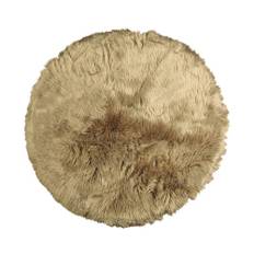 Stolsdyna SOLEVITO fäll syntet taupe Ø 35cm