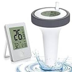 WIYETY Pooltermometer digital: Pooltermometer, trådlös pooltermometer, simningstermometer, trådlös digital pooltermometer IP67 vattentät för akvarium, pooler, damm, fiskdamm