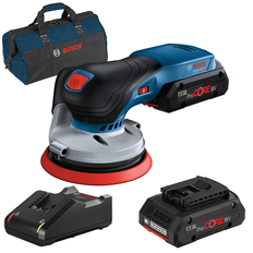 BOSCH GEX 18V-125 Batteridrevet excentersliber, Ø125, brushless +2x batterier ProCORE, 18V, 4Ah + Oplader + Tekstil pose