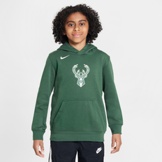 Milwaukee Bucks Club Nike NBA-pullover-hættetrøje i fleece til større børn - grøn - S