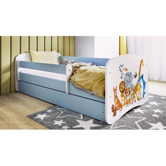 Kocot Kids Barnsäng - Babydreams Blå Med Låda - Djur 140x70 Cm