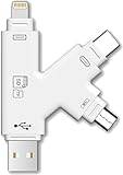 ZOIOT K-typ design SD-kortläsare iPhone USB-adapter 4-i-1 typ-C till TF SD för iPhone/iPad/Android SD-kamerasekamera, stöder iOS 15 och högre