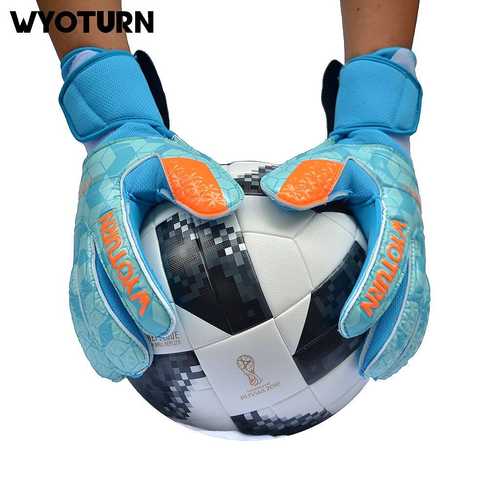 Wyoturn roll finger fotboll målvaktshandskar palm mjuka latex fotboll målvaktshandskar med fingerskydd - 9