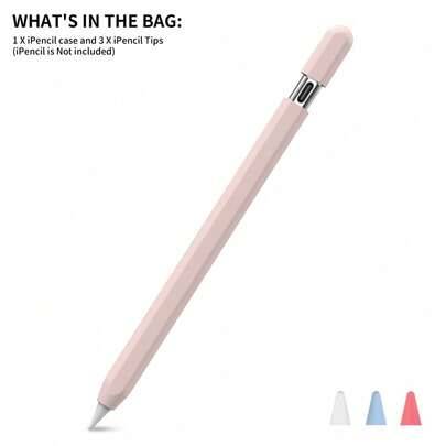 Silikonfodral kompatibelt med Apple Pencil (USB-C) 2023 ultratunt skyddande hölje skin Apple Pencil sleeve halkfritt grepp kompatibelt med Apple Penci - Multifärgad (rosa,midnattsblå,Purpur,ljusblå,Vit,Transparent,svart,Mörkblå)