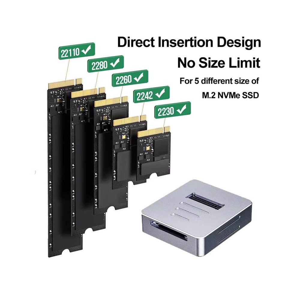 10Gbps M2 NVMe to USB 3.1 Docking SSD Box Adapter M.2 SSD Case for 2230 2242 2280 22110 Enclosure Base SD2.0 Card Reader