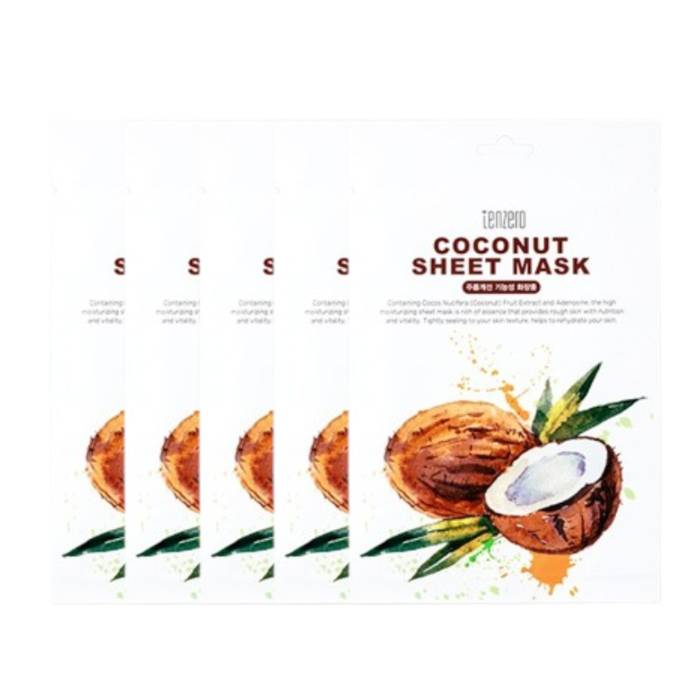 tenzero - Coconut Sheet Mask - (5ea) Set - black