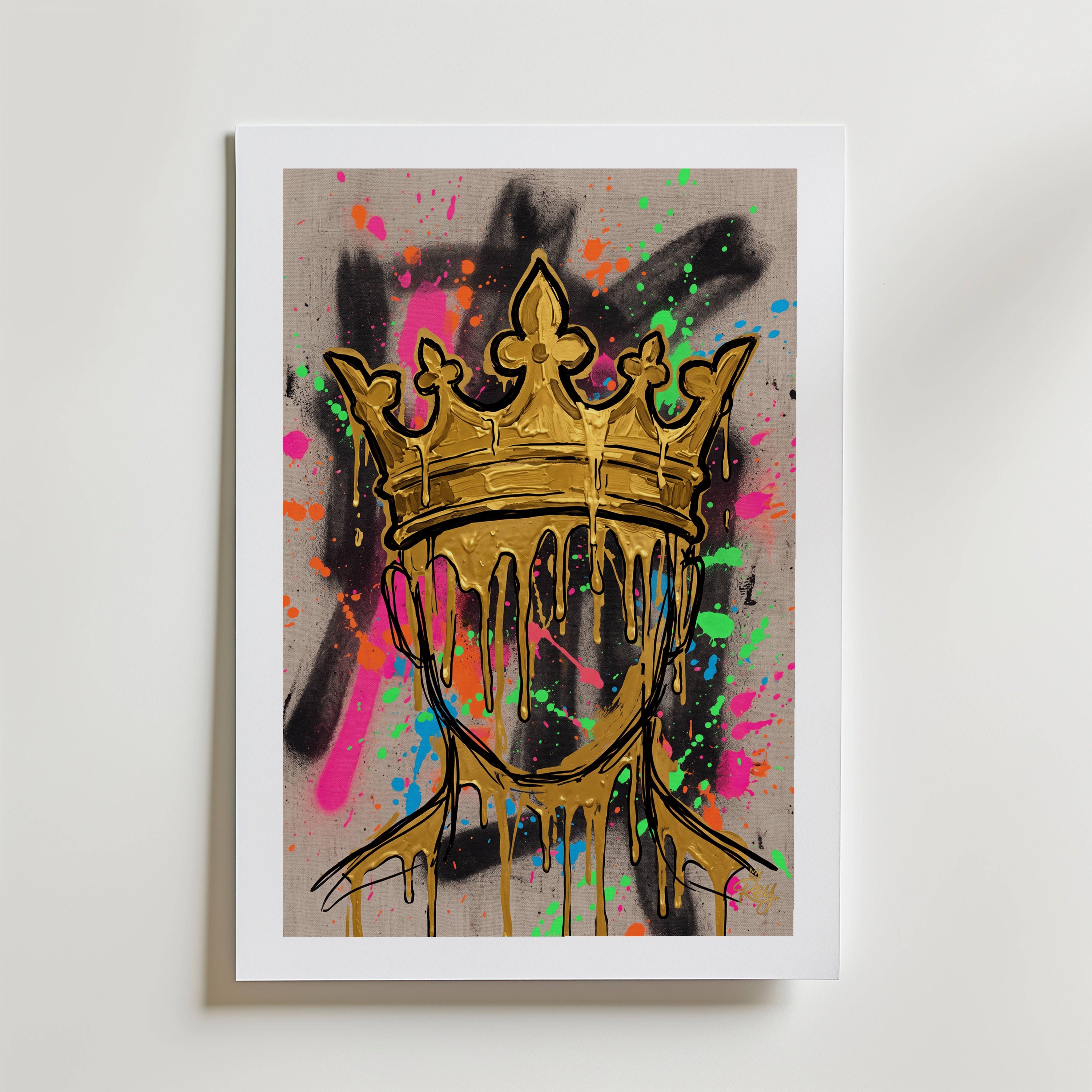 Golden Crown Poster - Fine Art Poster 50x70 cm Med passepartout