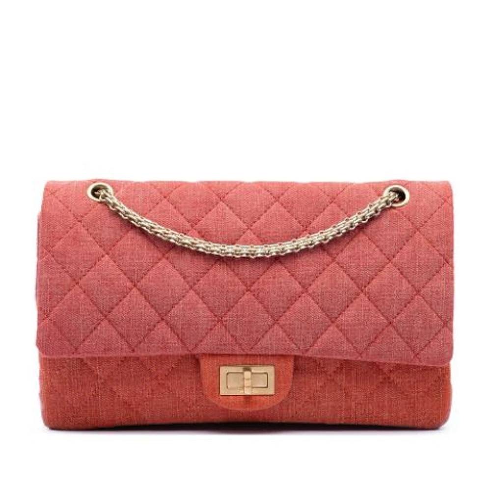Chanel Vintage Pre-owned Vintage Double Flap Skuldertaske - Vintage - Dame - Orange - ONE SIZE - Uld