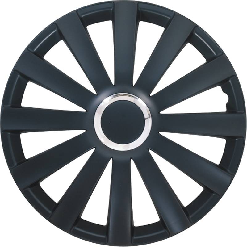 Navkapslar set Spyder 13 tum svart + kromring