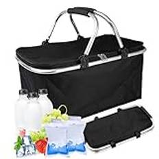 Cool väska 30L Picnic Lunch Cooler Box Thermal Food Delivery Bag Camping Food Box med bärhandtag för BBQ Travel Coolers