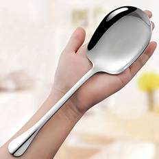 TEMU 1pc/2pcs Serving Spoon, Stainless Head Large Soup Rice , Public Spoon With Straight Handle, 8.58", Kitchen Items, Kitchen Stuff, Kitchen Supplies