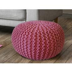 POUF Ø 55 cm Knitting Stool sittplatser golv kudde - rosa