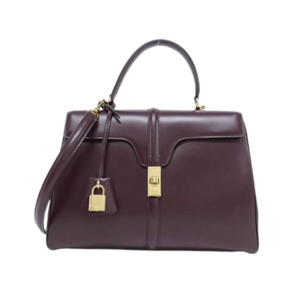 Celine Vintage Pre-owned 16 Medium Calf Shoulder Bag - Vintage - Dame - Rød - ONE SIZE - Uld