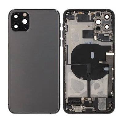 iPhone 11 Pro Max Original Baksida med Komplett Ram och små delar - Svart