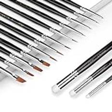 HOTUT Professional Detail Paint Brushes, 15 pieces Miniature Drybrush Brushes, Torr Brushes Miniatyr målarpenslar, för akryl, olja, akvarell, miniatyr, modell, Warhammer 40k