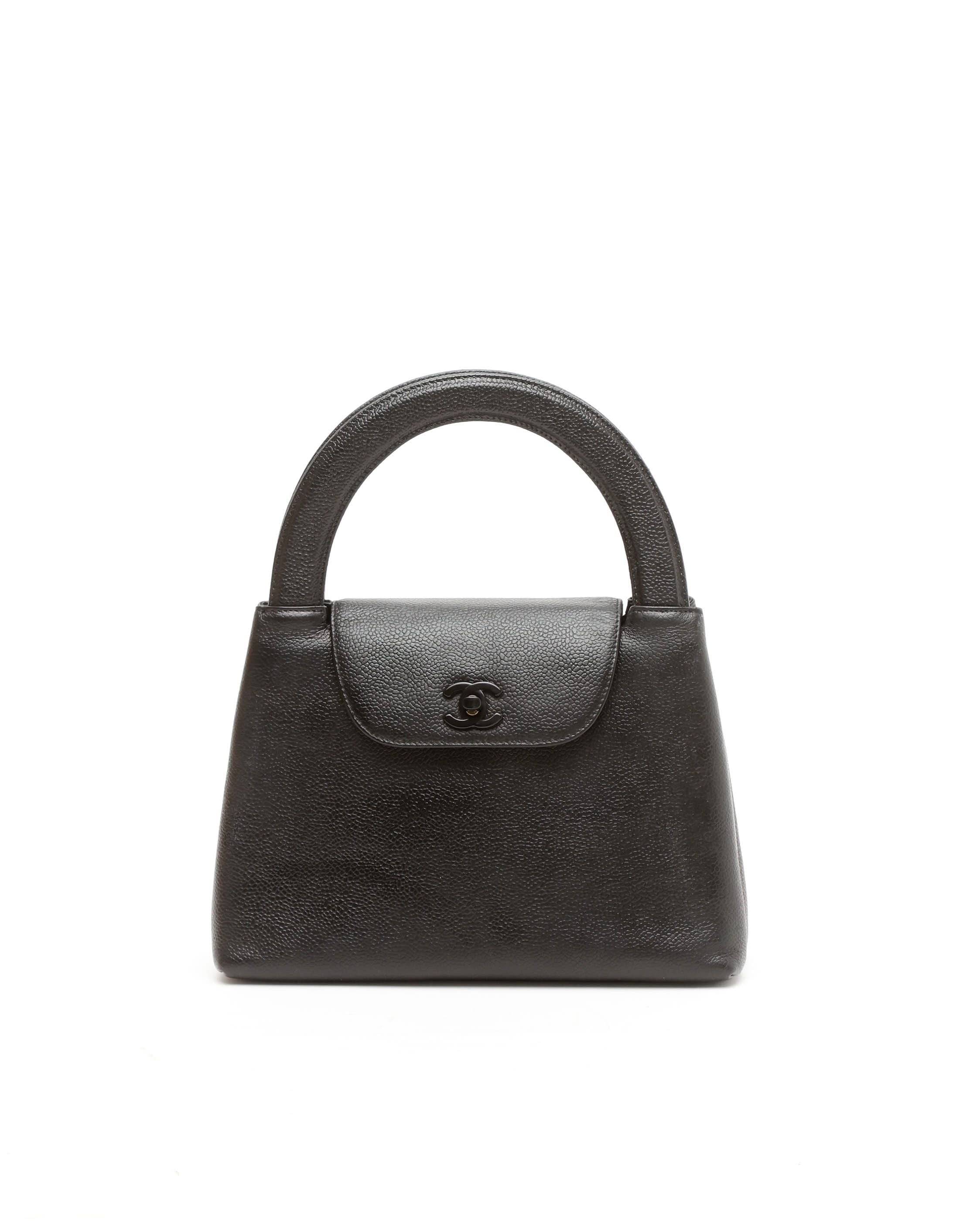Chanel Caviar Kelly Handle Bag - Black - One Size