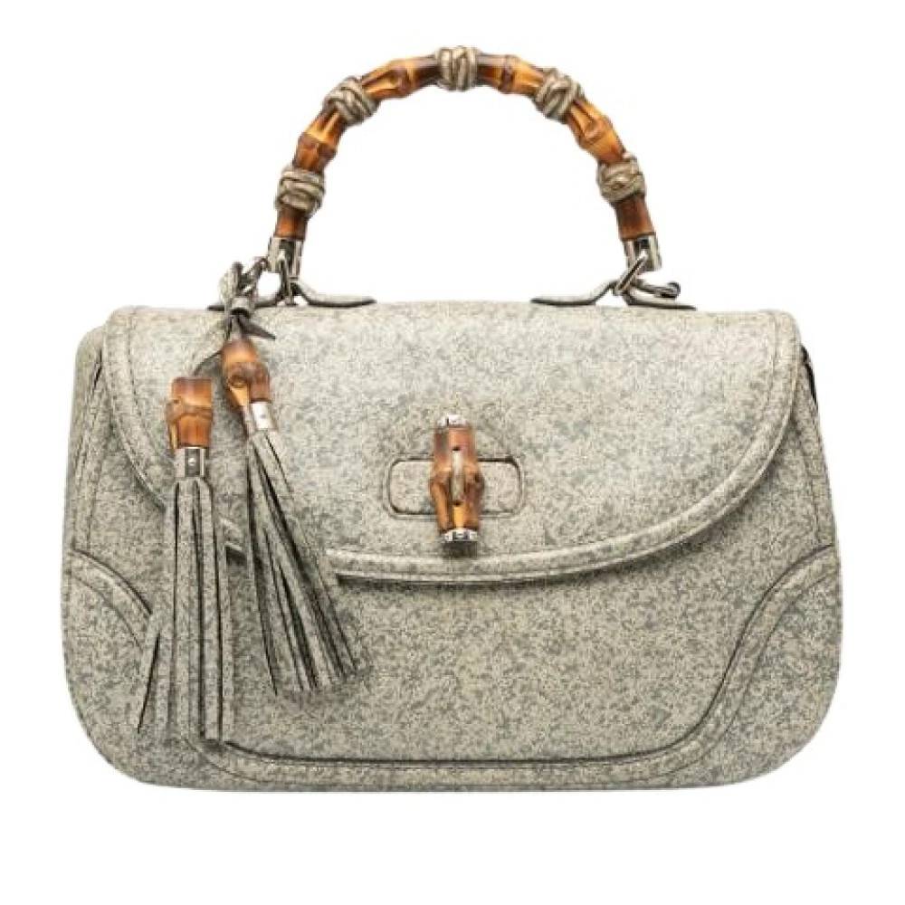 Gucci Vintage Pre-owned Bamboo Satchel - Vintage - Dame - Beige - ONE SIZE - Uld