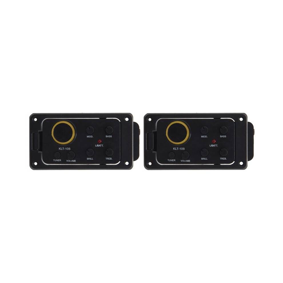 2X KLT-10B 4 Band EQ Equalizer Preamp Guitar Pickup with Tuner Hard Bridge Piezo Pickup for 36 and 38 with Endpin Cover