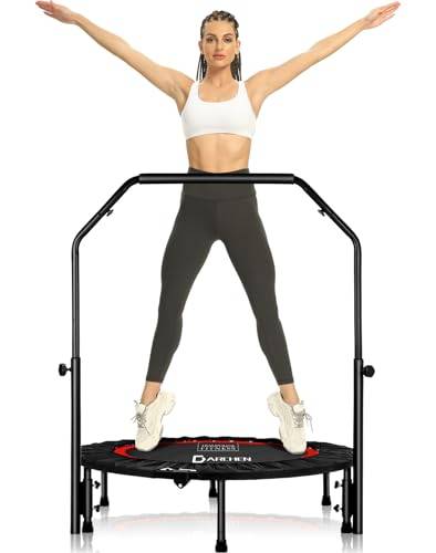 DARCHEN Mini studsmatta för vuxna, inomhus träning träning fitness uppgradering designfjädrar för säkrare tystare studs [100 cm]
