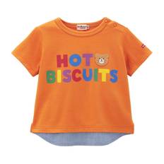 HOUSE Hot Short Sleeve Boys Girls Baby Clothing Orange 90cm [MIKI Biscuits] T-Shirt Children's 72-5206-497 orange