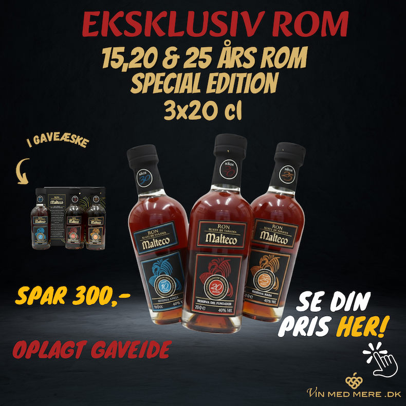 Malteco Rom Gaveæske 3x20 cl. | 60 CL